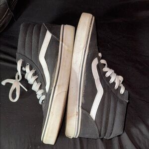Black and White High-Top Vans Size 8.5 Men